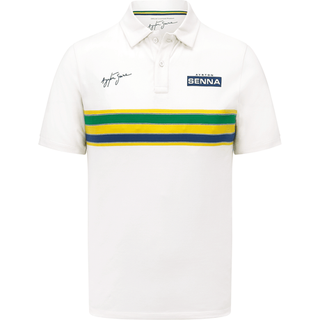 Camiseta Polo Ayrton Senna - Blanca