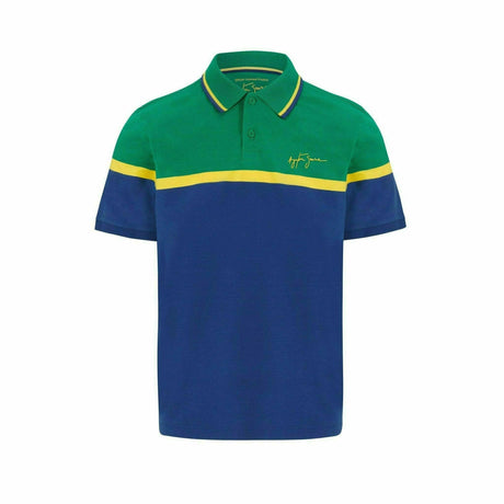 Camiseta Polo Fanwear Strip Ayrton Senna - Azul Marino